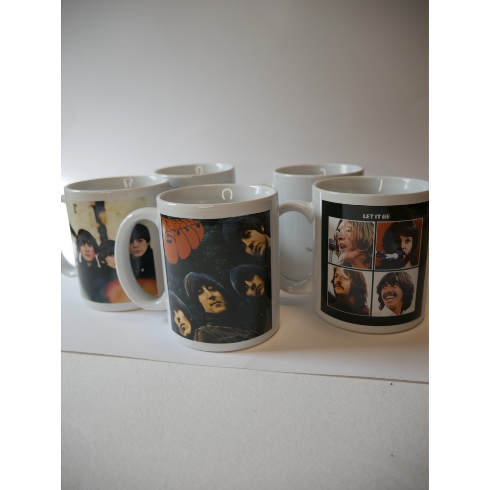 The Beatles Album‎ Cover Ceramic Coffee Mug Set of 5 Rock Band Memorabilia